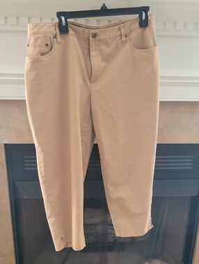 Talbots Cropped Ankle Khaki Tan Pants 16W Petite